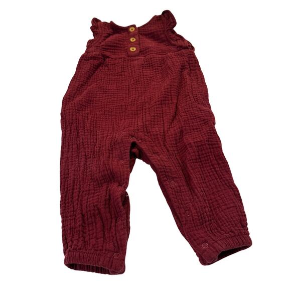 Cat & Jack Other - Cat & Jack Baby Girl 6-9M Maroon Romper 100% Cotton